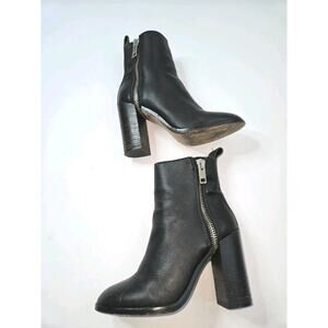 Diesel Women’s Black Leather Side Zip Ankle Boots Size EU 37